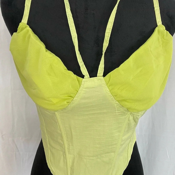 Lime green corset Halter top - Picture 5 of 6